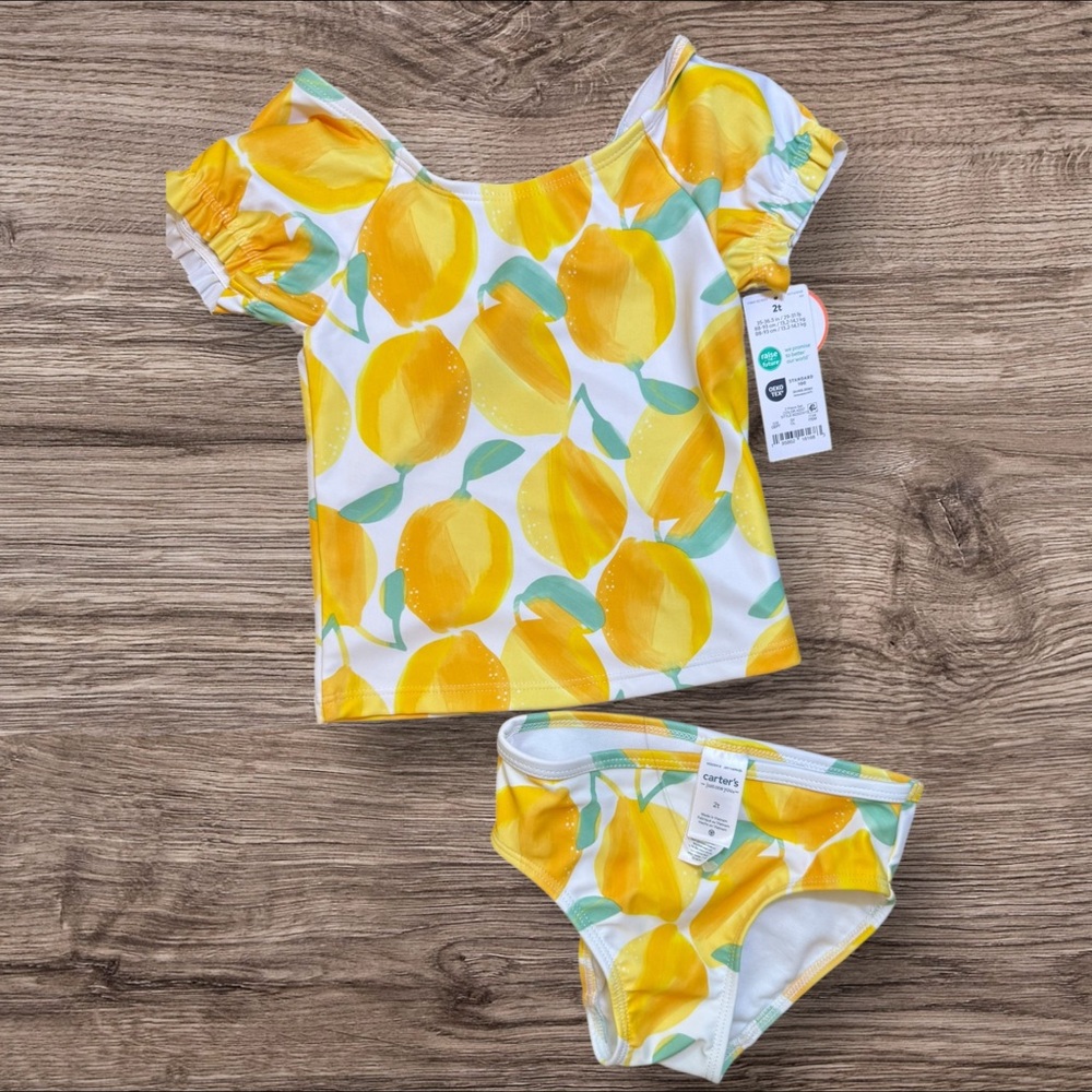 Lemon Print Swim Set